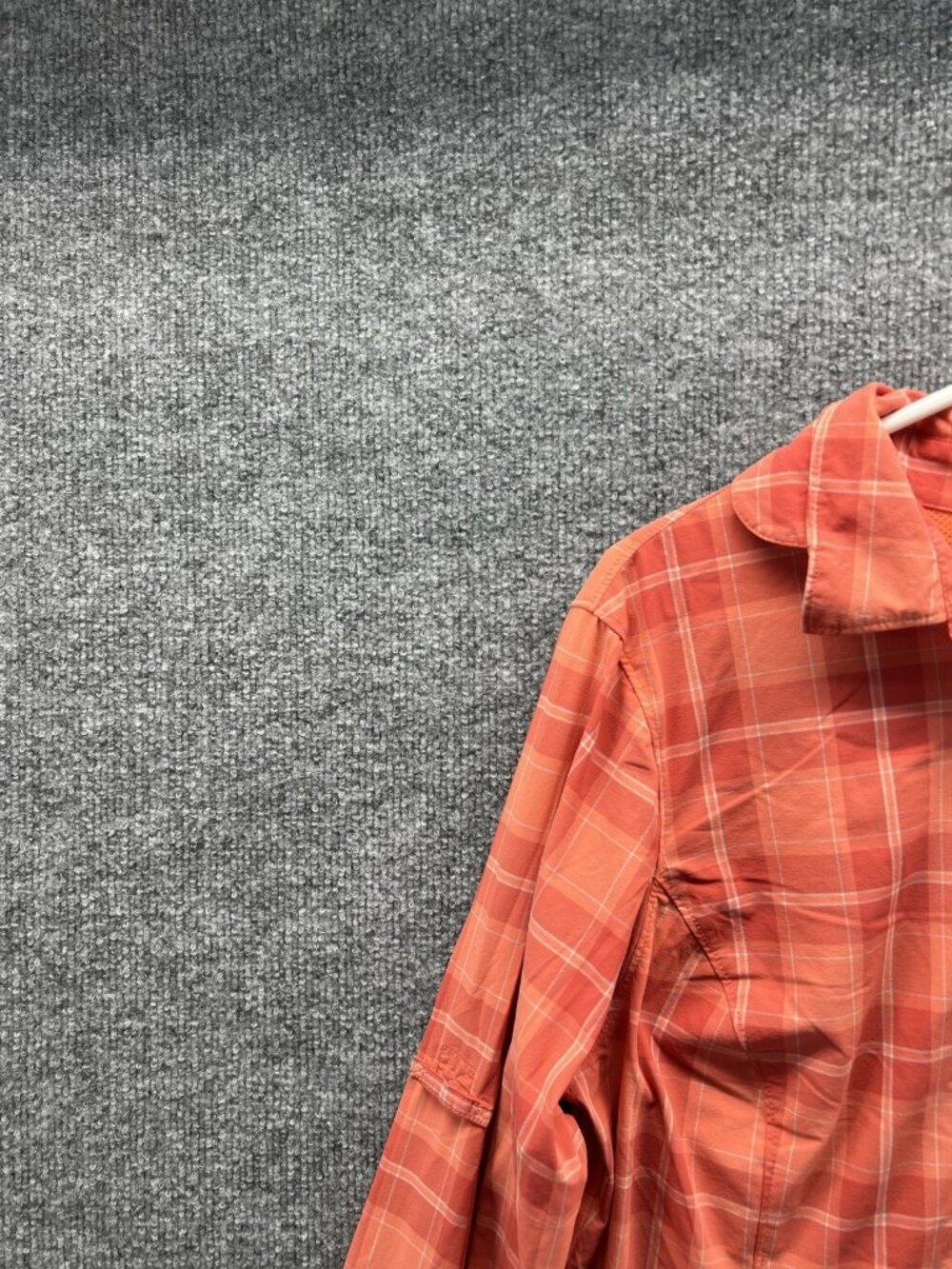 Duluth Trading Co Shirt Women Medium Orange Plaid Collared Long Sleeve Button - Picture 6 of 10